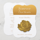 Voor altijd in ons hart Roos 1 begrafenisaankondig Kaart (Voorkant / Achterkant)