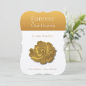 Voor altijd in ons hart Roos 1 begrafenisaankondig Kaart (Staand voorkant)