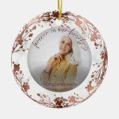 Voor altijd in ons hart Roos Folie Fotomonument Keramisch Ornament (Voorkant)