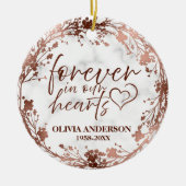 Voor altijd in ons hart Roos Folie Fotomonument Keramisch Ornament (Voorkant)
