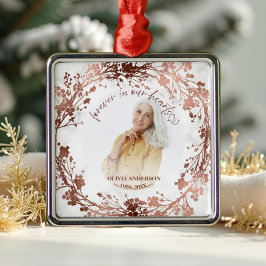 Voor altijd in ons hart Roos Folie Fotomonument Metalen Ornament