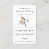 Voor altijd in ons hart Tulpen Gebed Sympathie Kaa Visitekaartje (Achterkant)