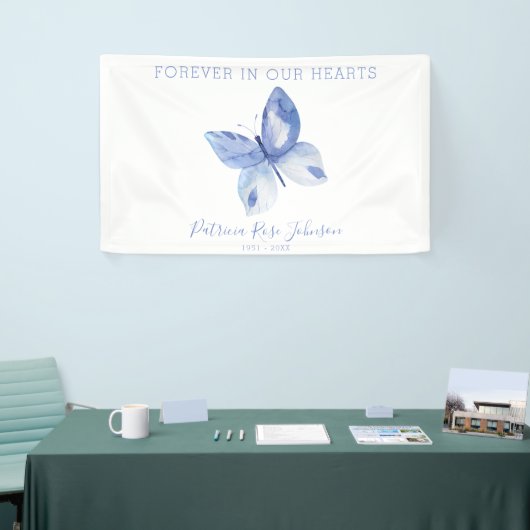 Voor altijd in ons hart vlinder begrafenis spandoek (Beurs)