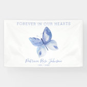 Voor altijd in ons hart vlinder begrafenis spandoek (Horizontaal)