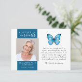 Voor altijd in ons hart vlinderfoto sympathie bedankkaart (Staand voorkant)