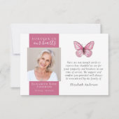 Voor altijd in ons hart vlinderfoto sympathie bedankkaart (Voorkant)