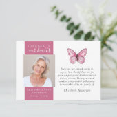 Voor altijd in ons hart vlinderfoto sympathie bedankkaart (Staand voorkant)