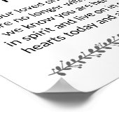 Voor altijd in ons harten bruiloft Memorial Sign Poster (Hoek)