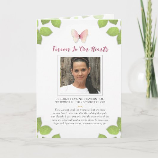Voor altijd in Onze Foto van de Vlinder van Harten Bedankkaart (Voorkant)