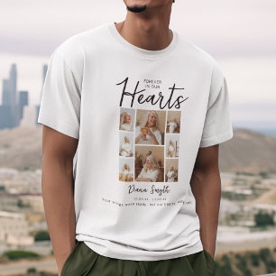 Voor Altijd In Onze Hart 8 Foto Collage Herdenki T-shirt