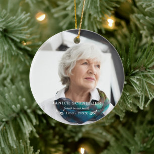 Voor Altijd in Onze Hart Foto-herdenking Keramisch Ornament