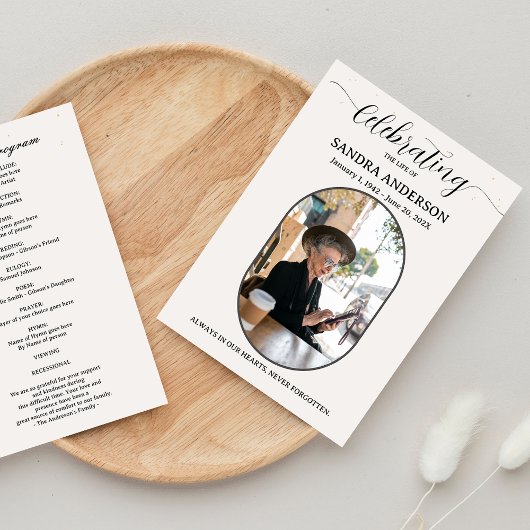 Voor Altijd In Onze Hart Funeral with Foto Programmakaart