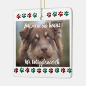 Voor Altijd In Onze Hart Hond Dier Foto Herinnerin Keramisch Ornament (Links)