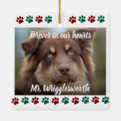 Voor Altijd In Onze Hart Hond Dier Foto Herinnerin Keramisch Ornament (Achterkant)
