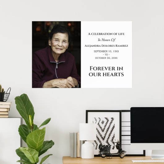 Voor Altijd In Onze Hart Moderne Aangepaste Fotome Poster (Thuiskantoor)