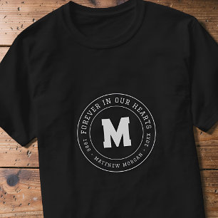 Voor Altijd in Onze Hart Moderne Herdenkingsmonogr T-shirt