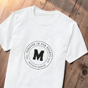 Voor Altijd in Onze Hart Moderne Herdenkingsmonogr T-shirt