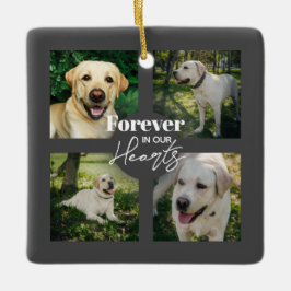 Voor altijd in onze Harten Aangepaste Foto Huisdie Keramisch Ornament