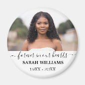 Voor altijd in onze harten aangepaste foto memoria magneet (Voorkant)