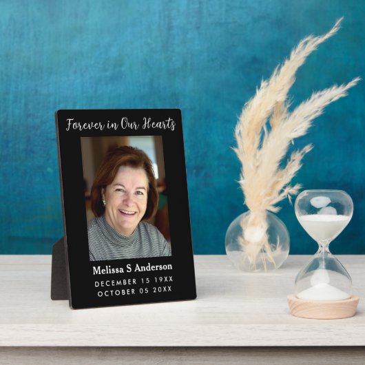 Voor altijd in onze harten Begrafenis Gebed Foto Z Fotoplaat (Zijkant)