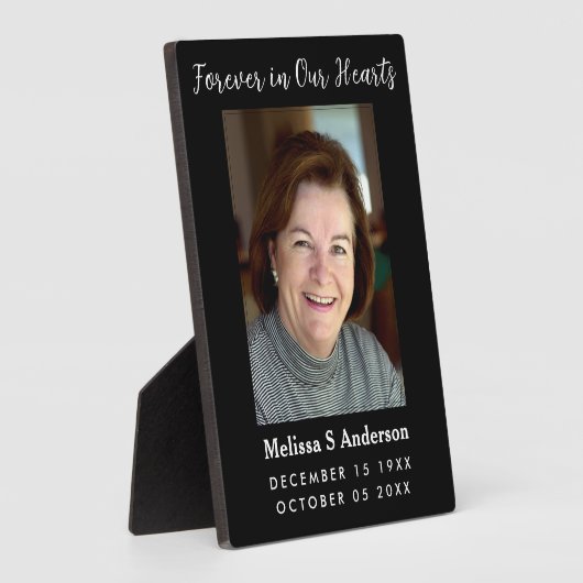 Voor altijd in onze harten Begrafenis Gebed Foto Z Fotoplaat (Zijkant)