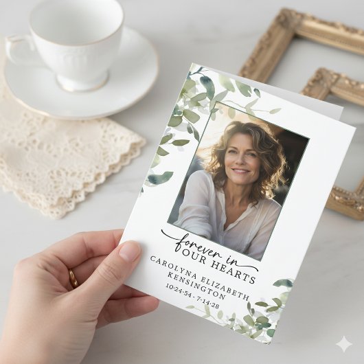 Voor altijd in onze harten begrafenis gebed Kaart