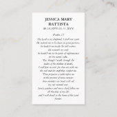 Voor altijd in onze harten begrafenis gebed Kaart Visitekaartje (Achterkant)