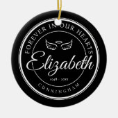 Voor altijd in onze harten Begrafenis Gedenkteken  Keramisch Ornament (Voorkant)