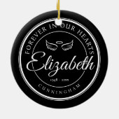 Voor altijd in onze harten Begrafenis Gedenkteken  Keramisch Ornament (Achterkant)