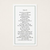 Voor altijd in onze harten begrafenis Psalm Gebed  Visitekaartje (Achterkant)