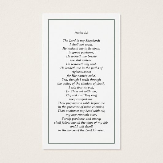 Voor altijd in onze harten begrafenis Psalm Gebed  Visitekaartje (Achterkant)