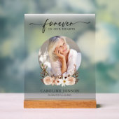 Voor altijd in onze harten begrafenisdienst acryl bord (Neutraal)