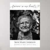 Voor altijd in onze harten begrafenisfoto poster (Voorkant)