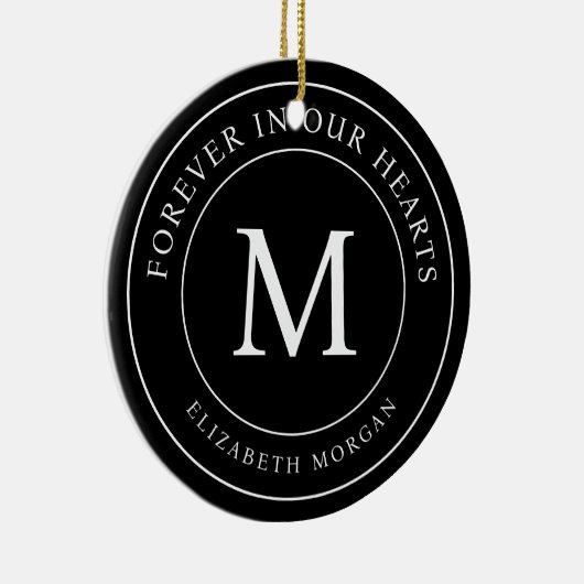 Voor altijd in onze harten Begrafenismonument Mode Keramisch Ornament (Rechts)