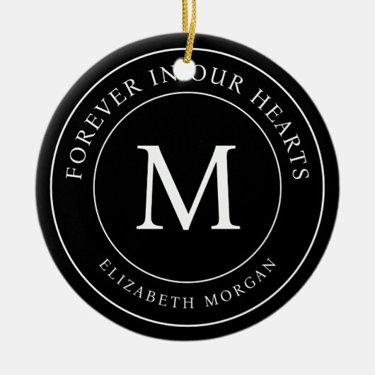 Voor altijd in onze harten Begrafenismonument Mode Keramisch Ornament (Voorkant)