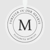 Voor altijd in onze harten Begrafenismonument Mode Ornament (achterkant)