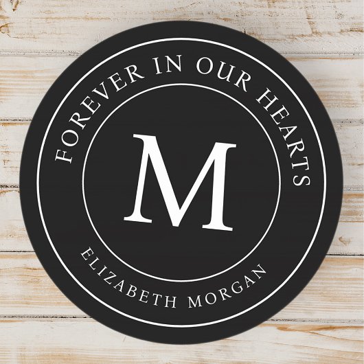 Voor altijd in onze harten Begrafenismonument Mode Ronde Sticker