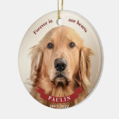 Voor altijd in onze harten - Custom Pet Photo Keramisch Ornament (Links)