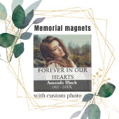 Voor altijd in onze harten, Custom Photo Memorial Magneet