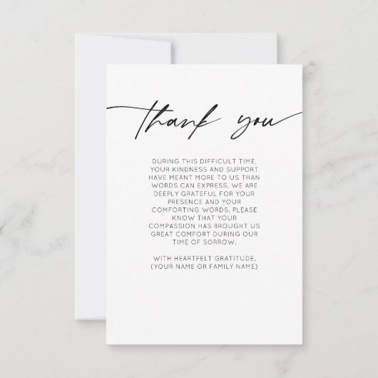 Voor altijd in onze harten Eenvoudig Script Foto b Bedankkaart (Achterkant)