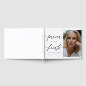 Voor altijd in onze harten Eenvoudig Script Foto b Gastenboek (Volledig)
