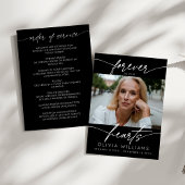 Voor altijd in onze harten Eenvoudig Script Foto b Programmakaart