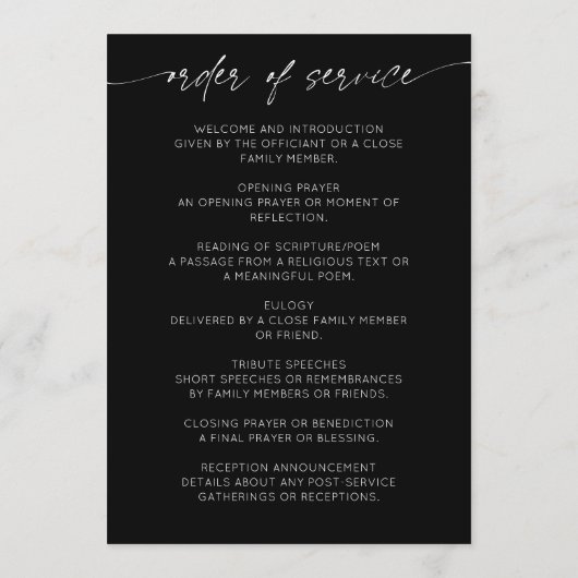 Voor altijd in onze harten Eenvoudig Script Foto b Programmakaart (Achterkant)