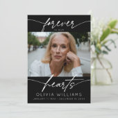 Voor altijd in onze harten Eenvoudig Script Foto b Programmakaart (Staand voorkant)