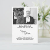 Voor altijd in onze harten Eenvoudige zwart-wit Fo Bedankkaart (Staand voorkant)