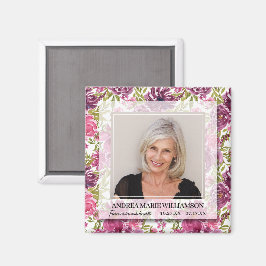 Voor altijd in onze harten Foto Bloemen Magneet