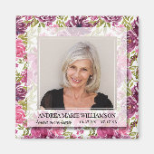 Voor altijd in onze harten Foto Bloemen Magneet (Voorkant)