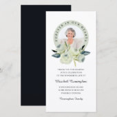 Voor altijd in onze harten Foto Bloemige herinneri Bedankkaart (Voorkant / Achterkant)