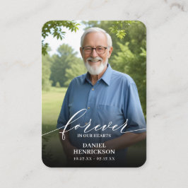 Voor altijd in onze harten Foto Gebed Kaart Visitekaartje