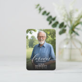 Voor altijd in onze harten Foto Gebed Kaart Visitekaartje (Staand voorkant)
